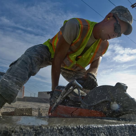 cutting cement block